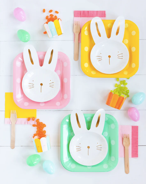 bunny easter plates